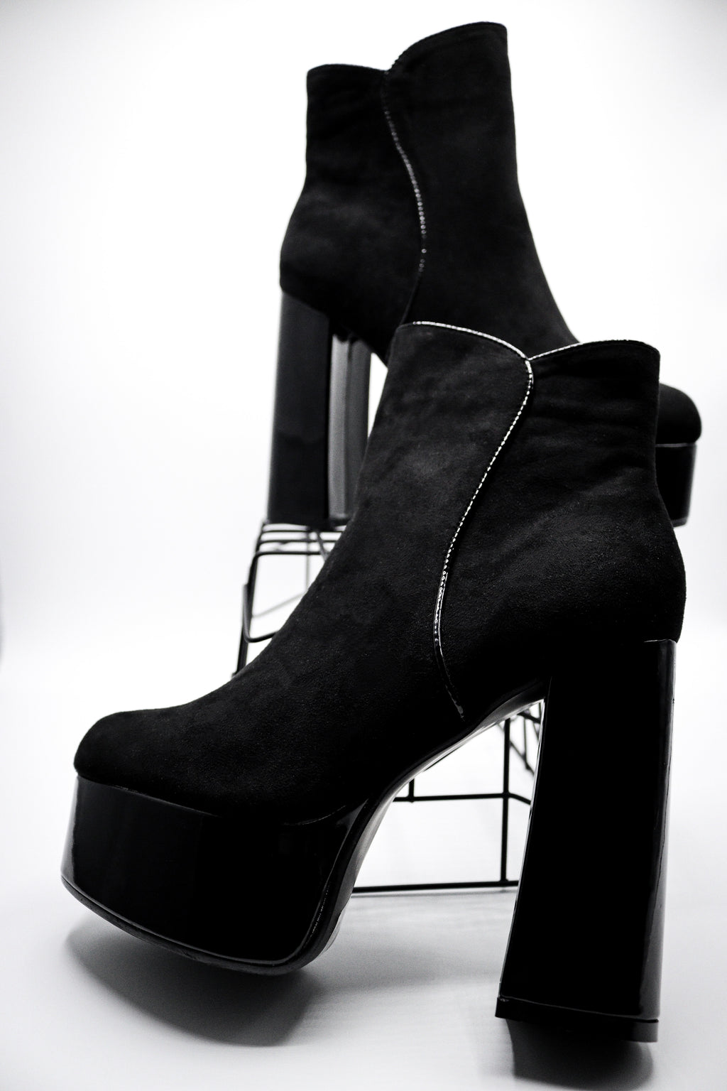 Black Chunky Platform Ankle Boots