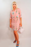 Pure Charm Floral Shirt Dress (Dusty Pink Multi)