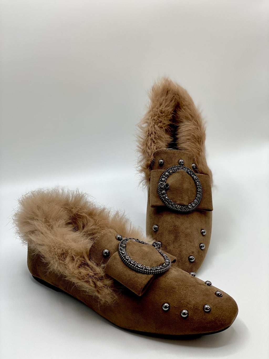 Faux Fur Loafers (Khaki)