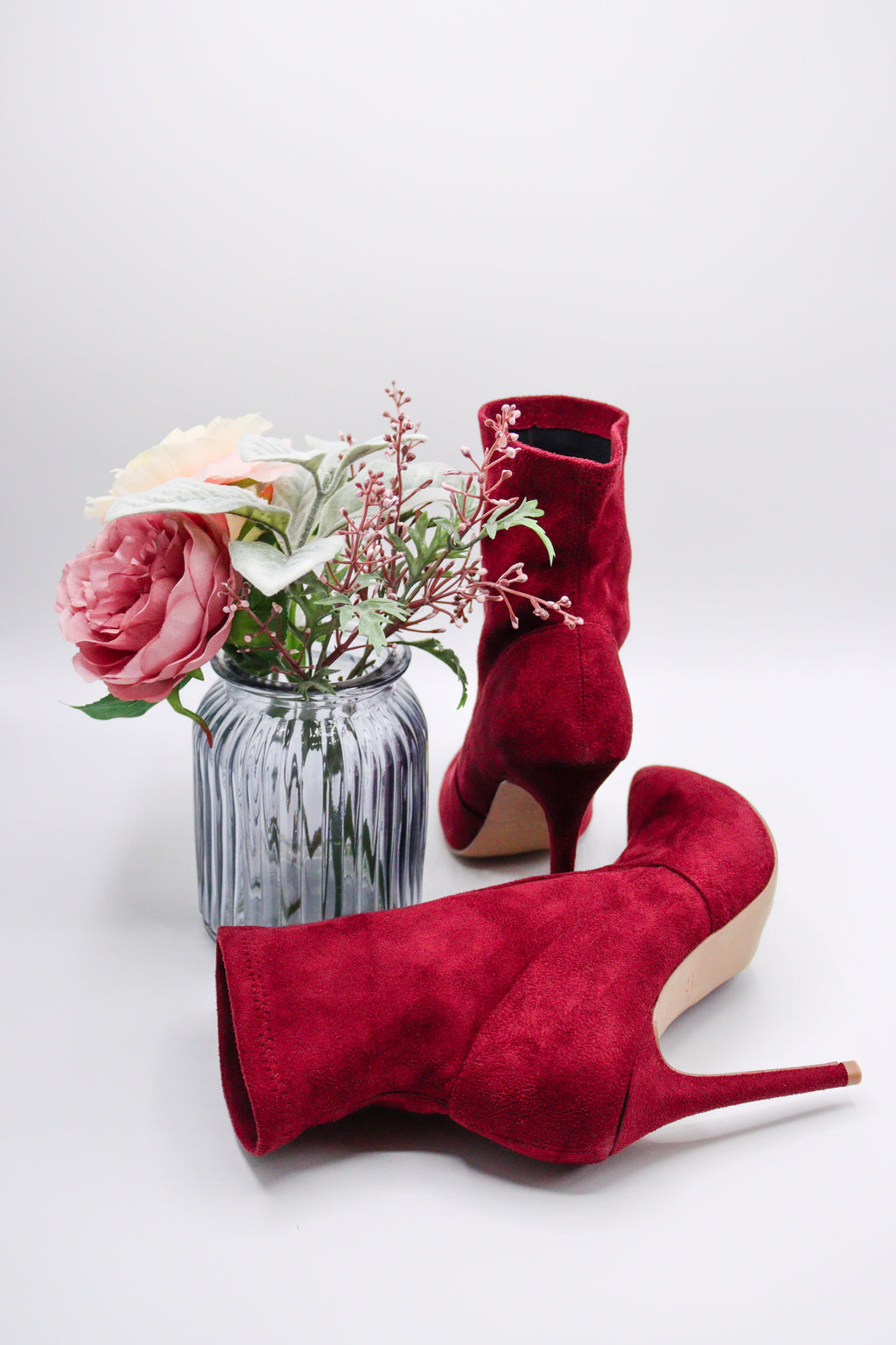 Burka Suede Ankle Boots Women (Wine)