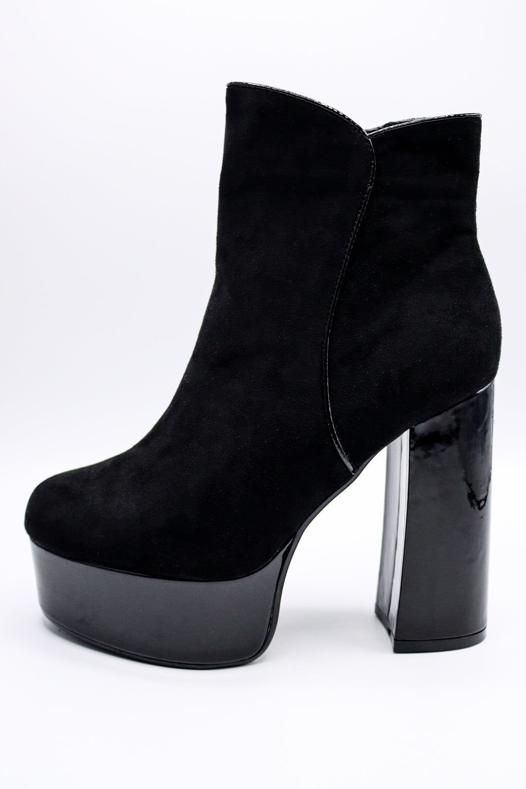 Black Chunky Platform Ankle Boots