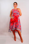 Alicia Dip-Hem Midi Dress