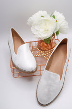 Tory Mock Croc Loafers Shoes (White)