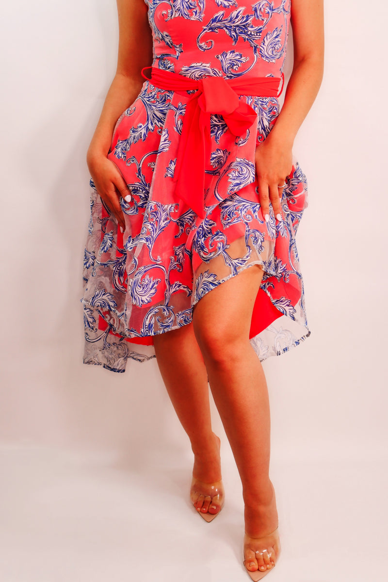Alicia Dip-Hem Midi Dress