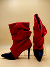 Swag Ruched Ankle Boots (Red)