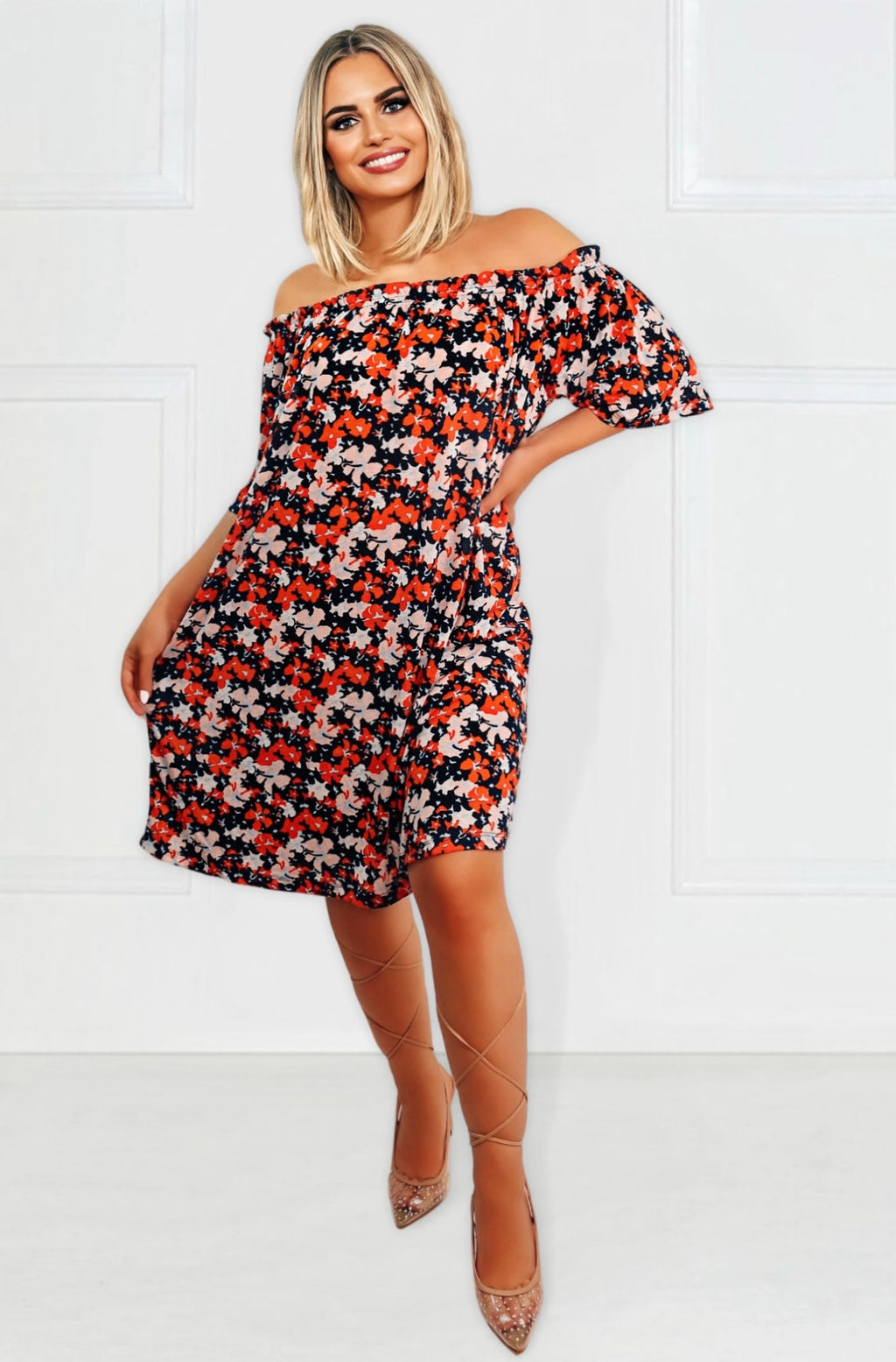 Floral Tunic Dress (Navy/Multi)