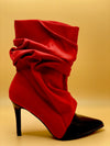 Swag Ruched Ankle Boots (Red)