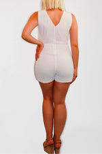 Off The Bend Playsuit Romper (White)