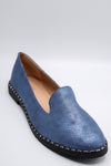 Tory Mock Croc Loafers Shoes (Blue)
