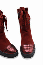 Chelsea Sock Boots For Women (Wine Red)