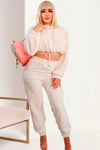 Cozy Teddy Lounge Joggers Set (Off White)
