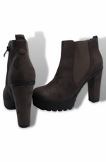 Women’s Suedette Ankle Boots (Grey)