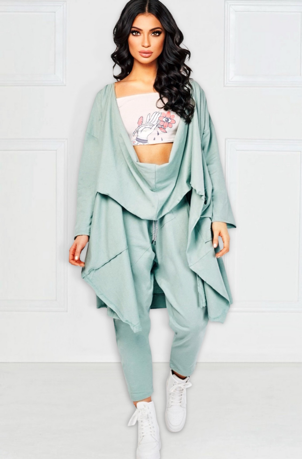 Water Shawl Womens Joggers Set (Sage)