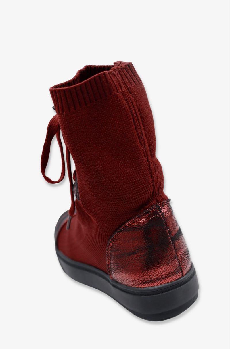 Chelsea Sock Boots For Women (Wine Red)
